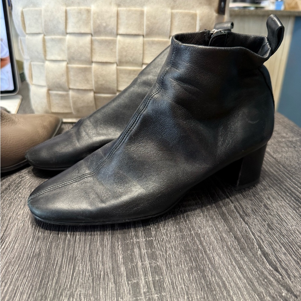 Black Leather Ankle Boots